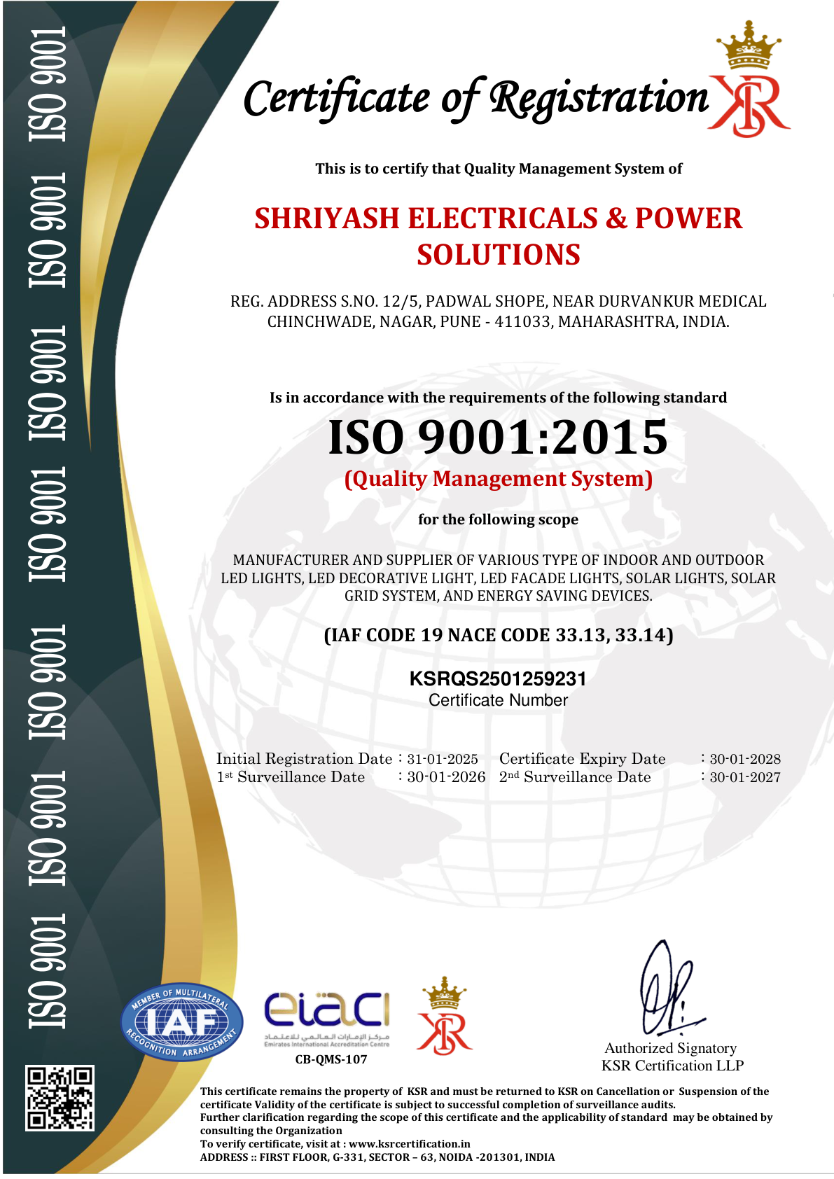 ISO 9001:2015 Certificate