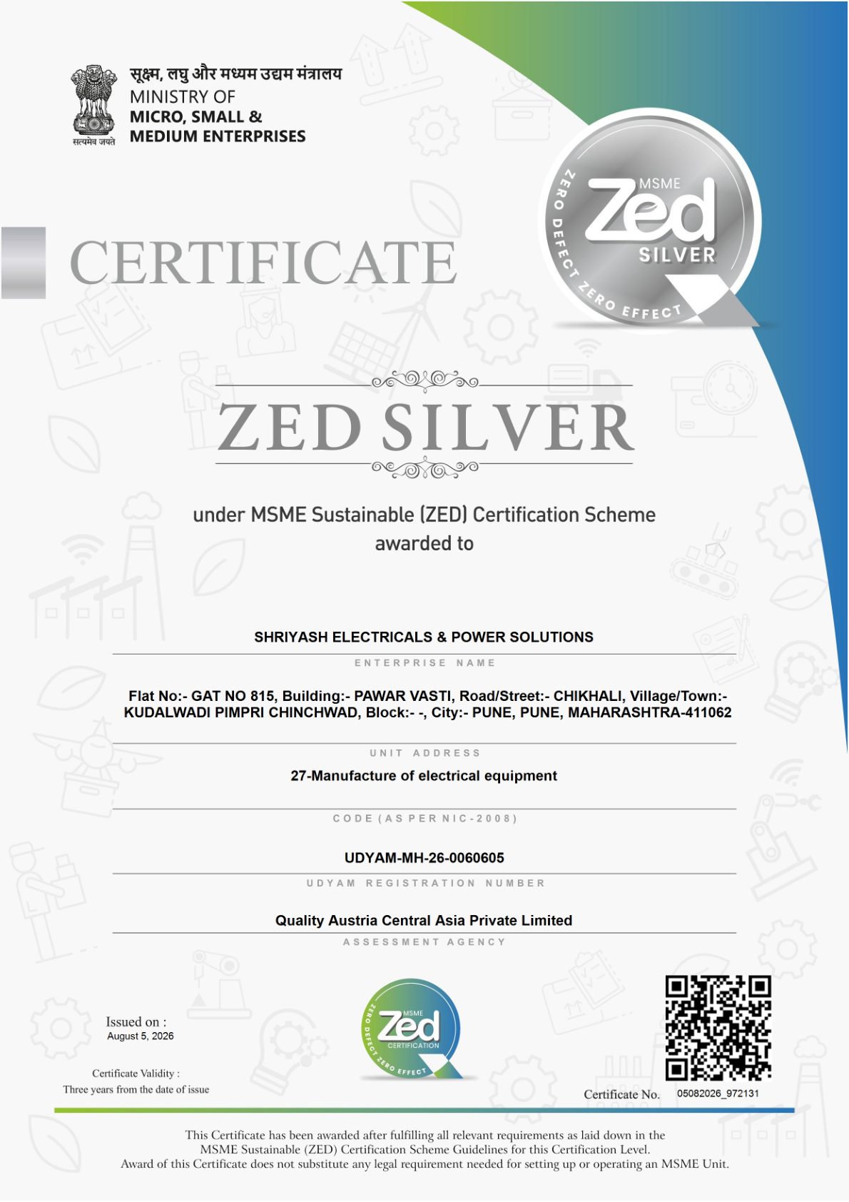 ZED Silver Certificate